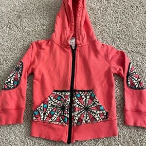 Satva Coral Kids Hoodie with Patterned Accents Size 3T